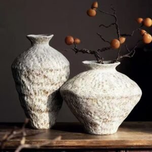 Sacred Vessels of Kailash — Paired Clay Offering Vases