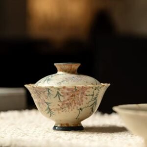 Wisteria Whisper – Hand-Painted Rustic Teacup