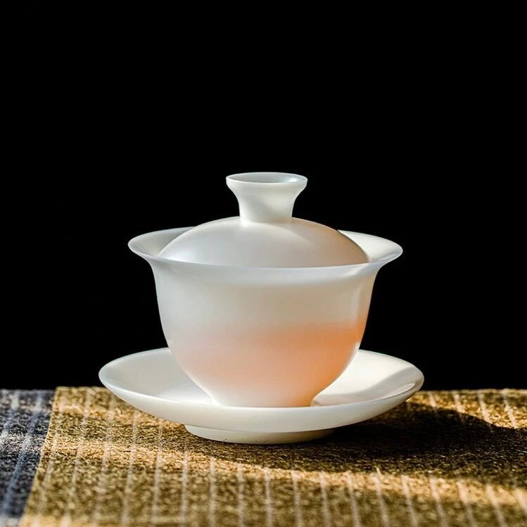 “Pure Jade Frost” Ice-White Porcelain Tea Cup Set