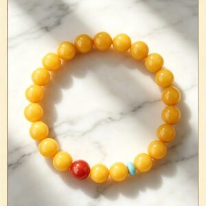Natural Amber Bracelet (Chicken Fat Yellow)
