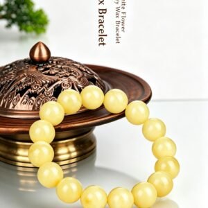 Natural Amber Bracelet (White Wax)